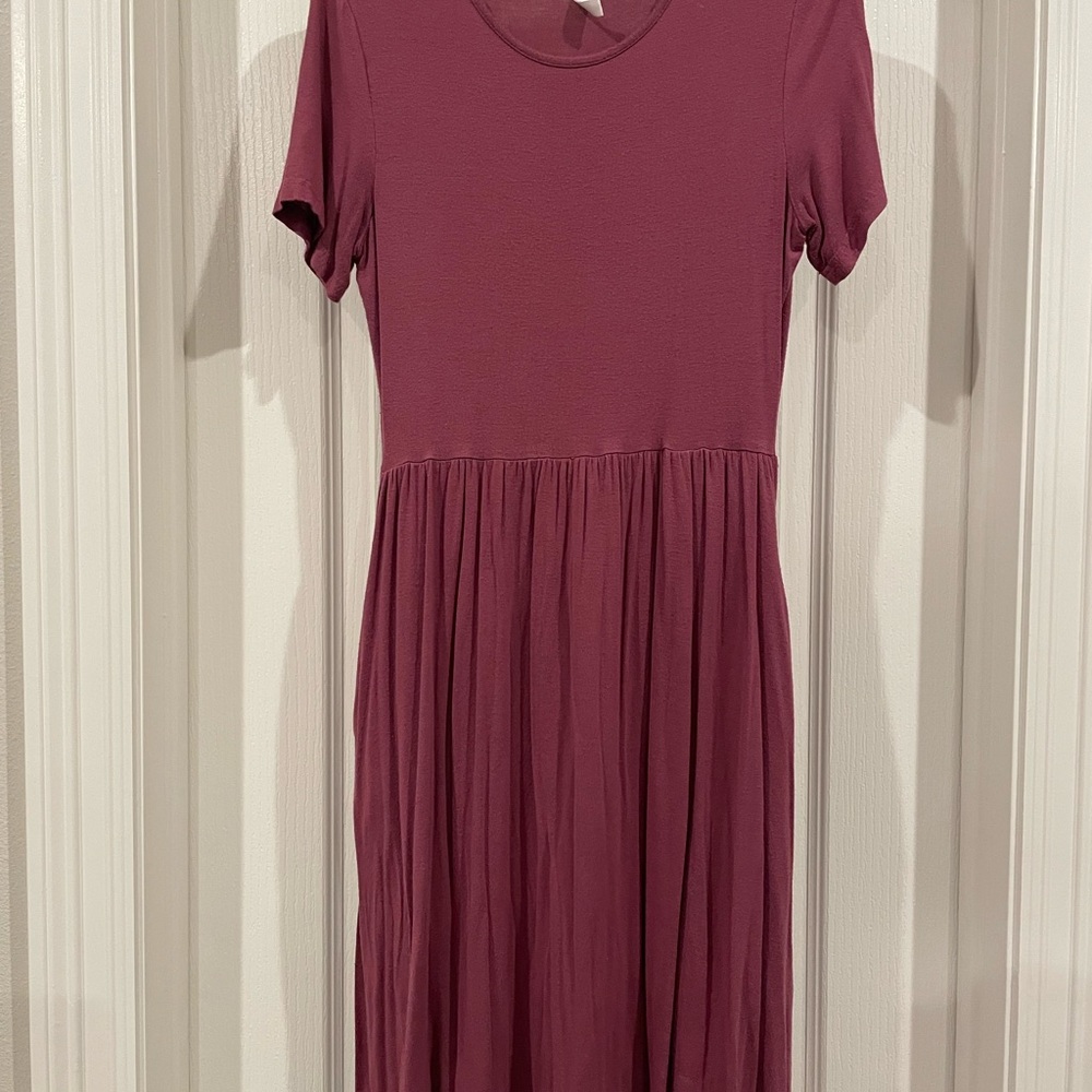 Mauve Short Sleeve T-shirt Dress